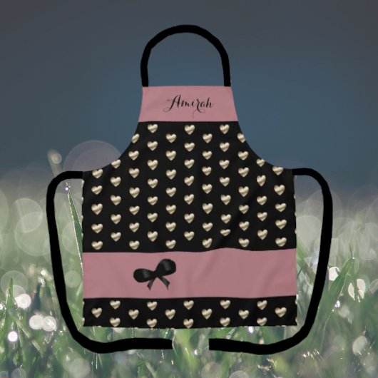 Elegant "Het draait allemaal om gouden harten" Apr Schort