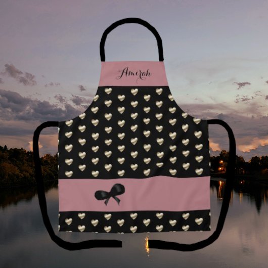 Elegant "Het draait allemaal om gouden harten" Apr Schort