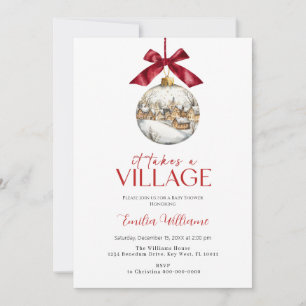 Elegant Het duurt een dorp Chritsmas Baby Shower Kaart