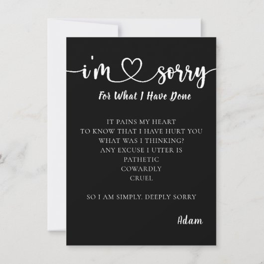 Elegant het Geheugen van de Foto het spijt me Kaar Bedankkaart (Achterkant)