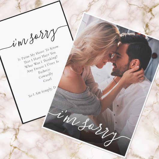 Elegant het Geheugen van de Foto het spijt me Kaar Bedankkaart