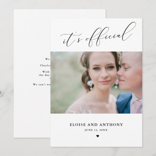 Elegant Het is de officiële Kaart van de Aankondig (Voorkant / Achterkant)