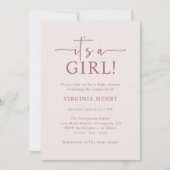 Elegant het is een meisje Baby shower uitnodiging (Voorkant)