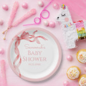 Elegant Het is een Meisje Roze Bow Baby shower Papieren Bordje (Feest)