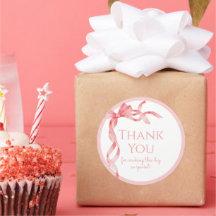 Elegant Het is een Meisje Roze Bow Baby shower Ronde Sticker