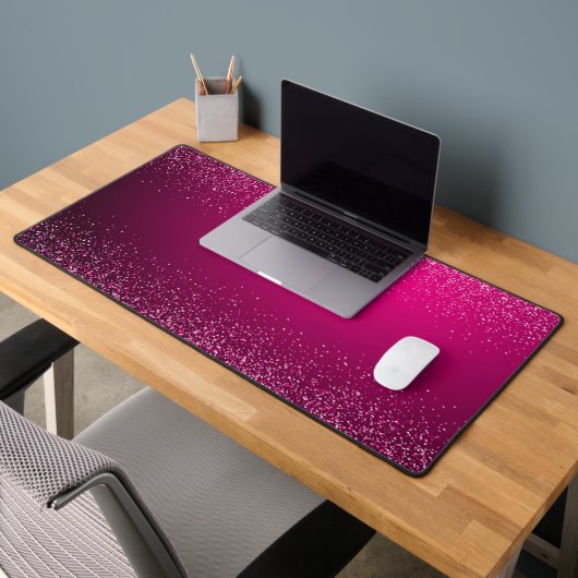 Elegant hete roze zilveren glitters bureaumat (Kantoor 2)