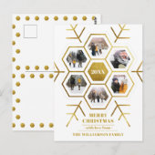 Elegant Hexagon Snowflake met kerstfoto Briefkaart (Voorkant / Achterkant)