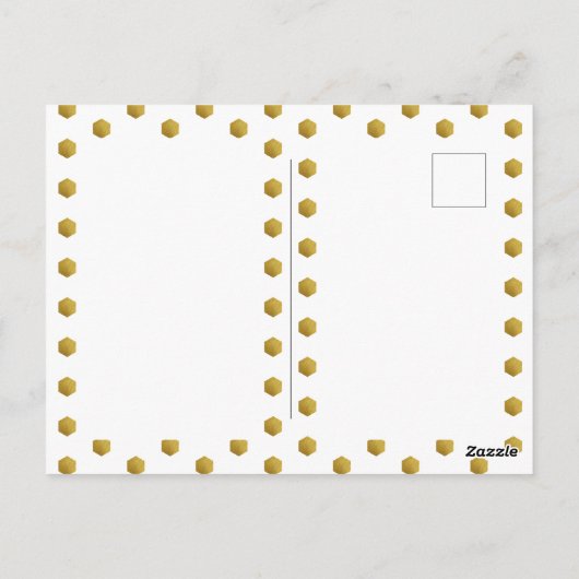 Elegant Hexagon Snowflake met kerstfoto Briefkaart (Achterkant)