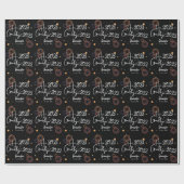 Elegant Hi 20XX Goodbye 20XX New Year Black Cadeaupapier (Vlak)