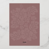 Elegant Hibiscus Beach Wedding-uitnodiging Folie Uitnodiging (Achterkant)