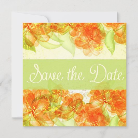 Elegant Hibiscus bewaar de datum bekendmaking Save The Date (Voorkant)
