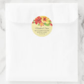 Elegant Hibiscus Tropical Floral Ronde Sticker (Tas)