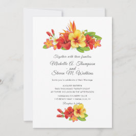 Elegant Hibiscus Tropical Floral Wedding Kaart