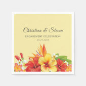 Elegant Hibiscus Tropical Floral Wedding Party Servet (Voorkant)