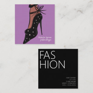 Elegant Hiel Beauty Fashionista Blogger Paars Vierkante Visitekaartje