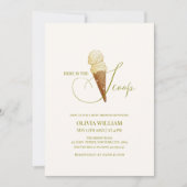 Elegant Hier is het Scoop Ice Cream Baby shower Kaart (Voorkant)
