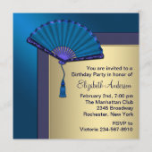 Elegant High Heel Royal Blue Gold verjaardagsfeest Kaart (Achterkant)