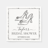 Elegant High Heels Floral Bridal Shower  Servet (Voorkant)