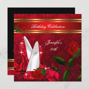 Elegant High Heels Red Rose Black Gold Dag 2 Kaart