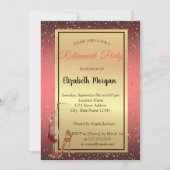 Elegant High Hiel, Wine Glass Red Retirement Party Kaart (Voorkant)