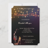 Elegant High Hiel, Wine Glass Retirement Party Kaart (Voorkant)