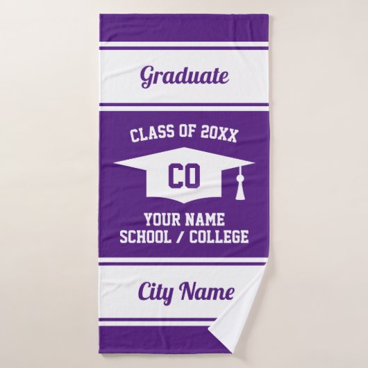 Elegant High School Afstuderen Klasse van 2025 cad Badhanddoek (Badhanddoek)