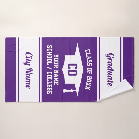 Elegant High School Afstuderen Klasse van 2025 cad Badhanddoek (Badhanddoek)