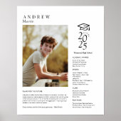 Elegant High School Foto Afstuderen Gift Poster (Voorkant)