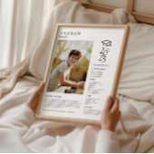 Elegant High School Foto Afstuderen Gift Poster