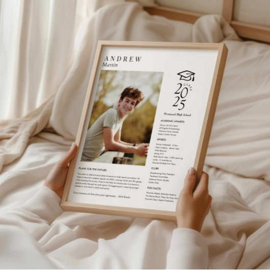 Elegant High School Foto Afstuderen Gift Poster