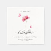 Elegant Hij Geeft Me Vlinders Bloemen Servet (Voorkant)