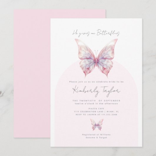 Elegant hij geeft me vlinders Vrijgezellenfeest Kaart (Voorkant / Achterkant)