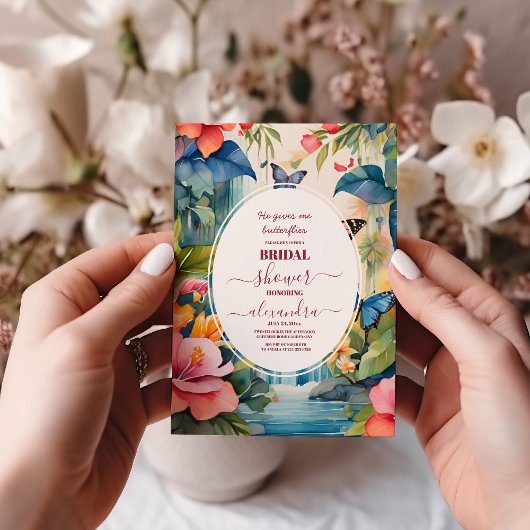 Elegant hij geeft me vlinders Vrijgezellenfeest Kaart