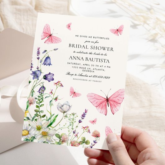 Elegant hij geeft me vlinders Vrijgezellenfeest Kaart