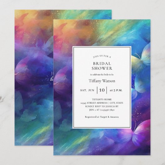 Elegant hij geeft me vlinders Vrijgezellenfeest Kaart (Voorkant / Achterkant)