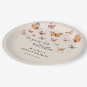 Elegant hij geeft me vlinders Vrijgezellenfeest Papieren Bordje (Gekanteld)