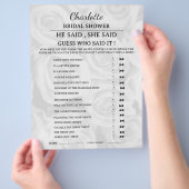 Elegant Hij zei Zij zei Bruidsuitnodiging Spel Flyer (Hand)