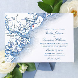 Elegant Hilton Head Island Kaart Navy Blue Bruilof
