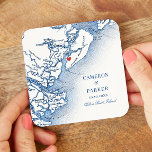 Elegant Hilton Head Island Kaart Navy Blue Bruilof Kartonnen Onderzetters<br><div class="desc">Voeg een vleugje kustcharme toe aan uw bruiloft met ons Navy Blue Coastal Georgia Map Paper Drink Onderzetter! Deze prachtige toevoeging belichaamt de geest van uw Hilton Head, SC-viering. Perfect voor de beste locaties van Hilton Head: Harbour Town Yacht Club, Zee Pines Resort, Sonesta Resort, Omni Hilton Head Oceanfront Resort...</div>