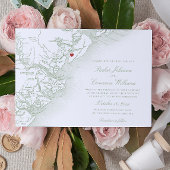 Elegant Hilton Head Island kaart Sage Green Weddin