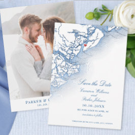 Elegant Hilton Head SC Kaart Verticale bruiloft