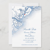 Elegant Hilton Head SC Kaart Verticale bruiloft (Voorkant)