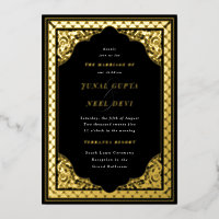 Elegant Hindu Ornament Lijst Indiaas bruiloft Blac
