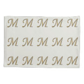 Elegant his Hers Gold Silver Letter M Monogram Kussensloop (Achterkant)