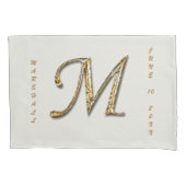 Elegant his Hers Gold Silver Letter M Monogram Kussensloop (Voorkant)