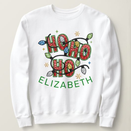 Elegant Ho Ho Ho Kerst gepersonaliseerd Trui (Design voorkant)