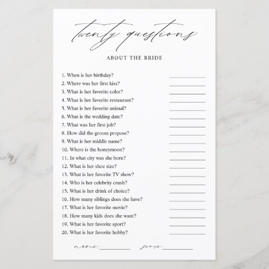 Elegant Hoe goed ken je de bruid? (Voorkant)