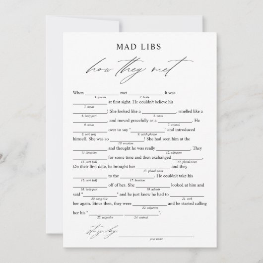 Elegant hoe ze ontmoetten Bridal Libs spel Kaart (Voorkant)