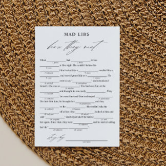 Elegant hoe ze ontmoetten Bridal Libs spel Kaart