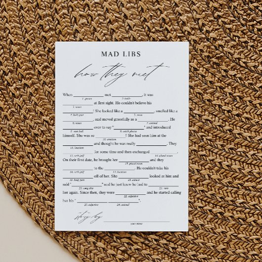 Elegant hoe ze ontmoetten Bridal Libs spel Kaart